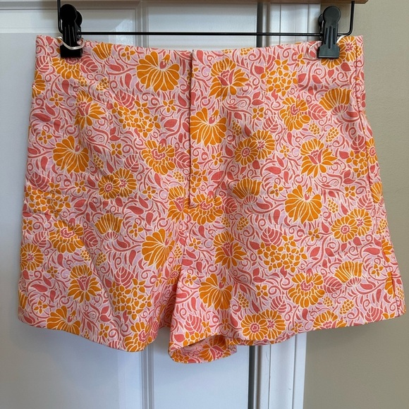 NWT Zara Pink & Orange Floral High Waist Shorts - Picture 3 of 12